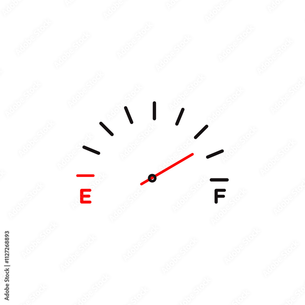 Car fuel indicator icon Vector flat thin line illustration Car fuel indicator icon Vector flat thin line illustration