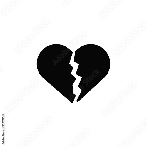 Heartbreak icon Vector flat thin line illustration