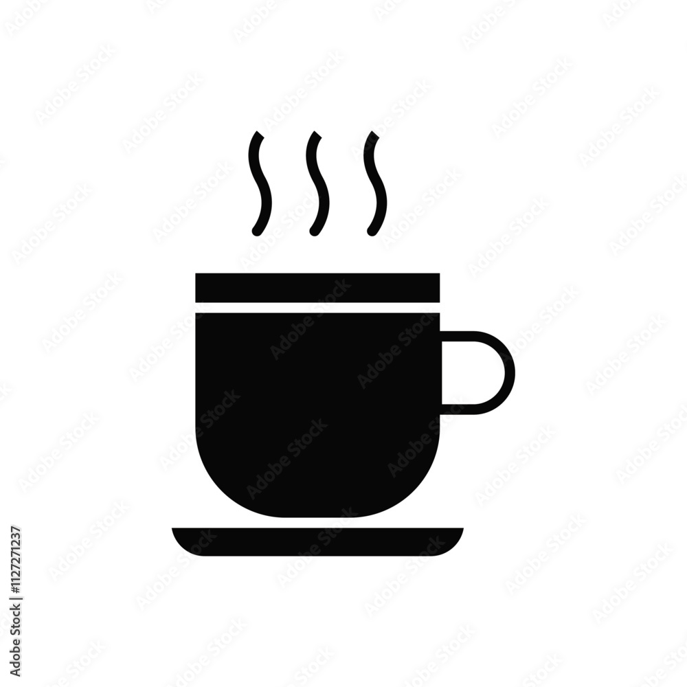 Hot drinks icon Vector flat thin line illustration Hot drinks icon Vector flat thin line illustration