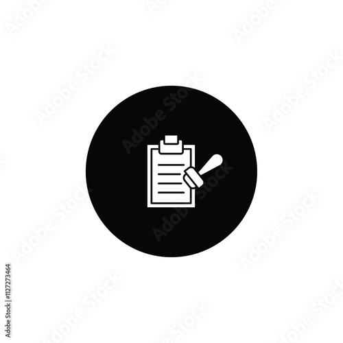 Permit icon Vector flat thin line illustration