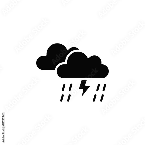 Thunderstorm icon Vector flat thin line illustration