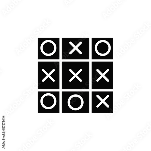 Tic tac toe icon Vector flat thin line illustration