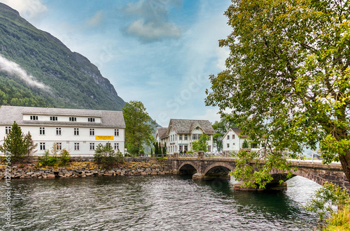 Hellesylt is a village in Stranda Municipality, Møre og Romsdal county. The village lies at the head of Sunnylvsfjord, Norway. photo