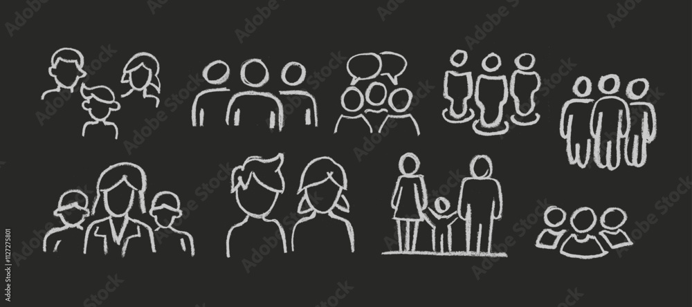 People and Family Members Related Icons Crayon Chalk Drawing Vector Set Chalkboard
People and Family Members Related Icons Crayon Chalk Drawing Vector Set Chalkboard