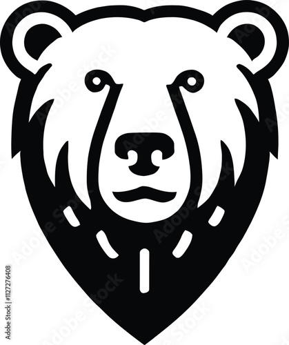 polar bear silhouette vector on white background