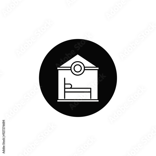 Accommodation icon Vector flat thin line illustration