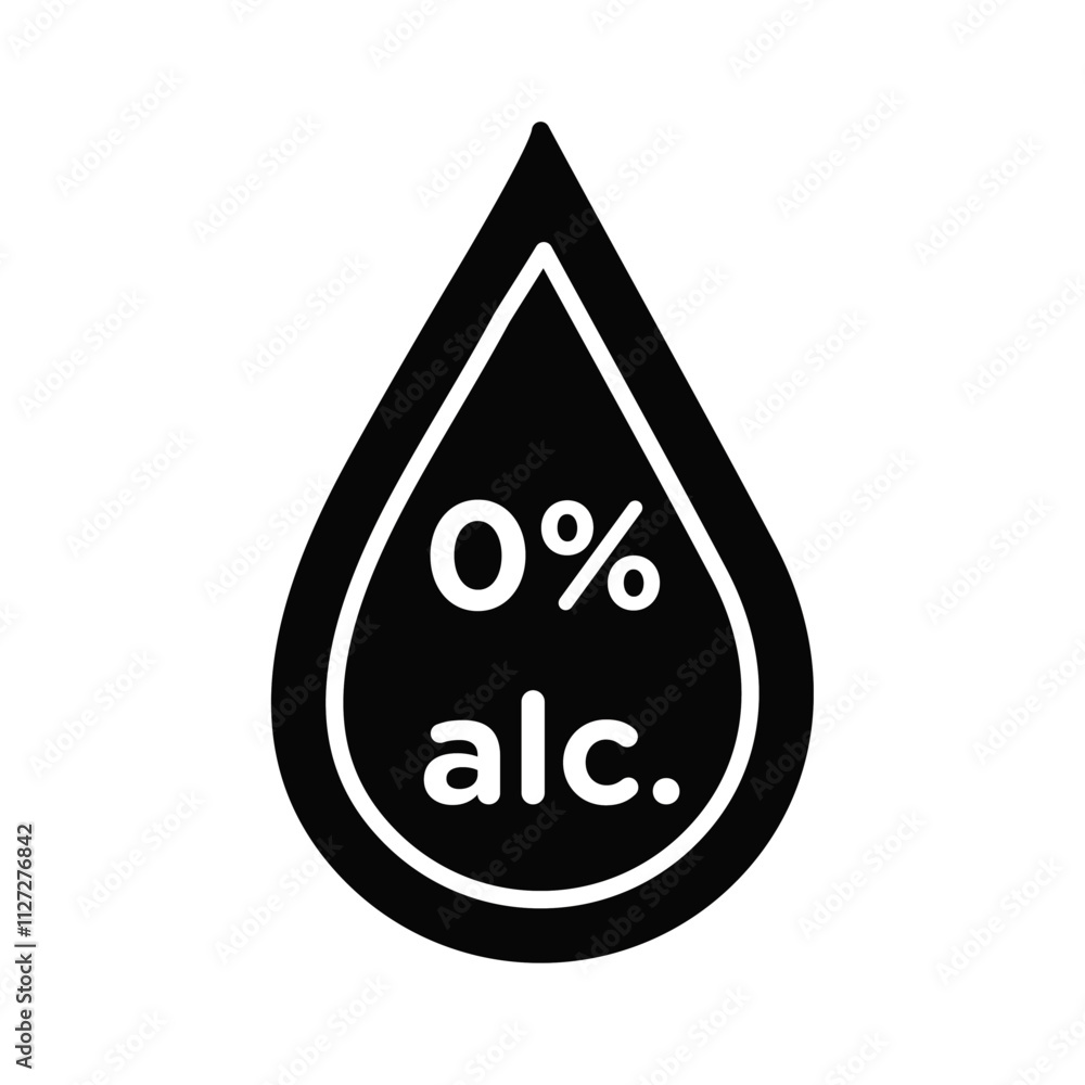 Alcohol free icon Vector flat thin line illustration Alcohol free icon Vector flat thin line illustration