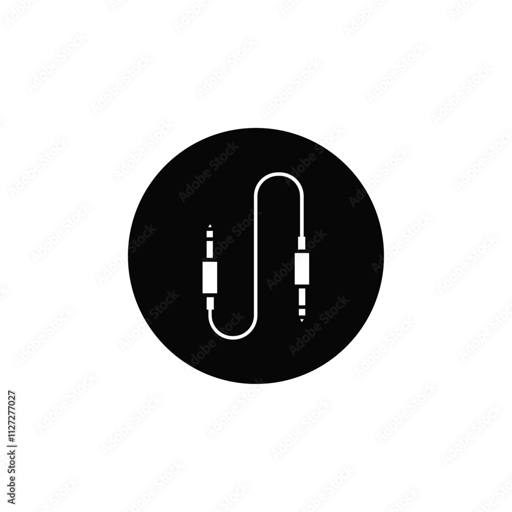 Audio Cable icon Vector flat thin line illustration Audio Cable icon Vector flat thin line illustration