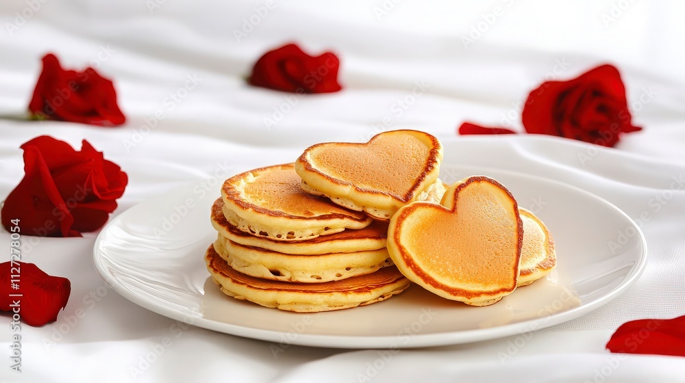 Heart-Shaped Pancakes for Valentine's Day. Heart-Shaped Pancakes for Valentine's Day.