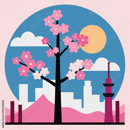 Beautiful sakura flowers isolated on white