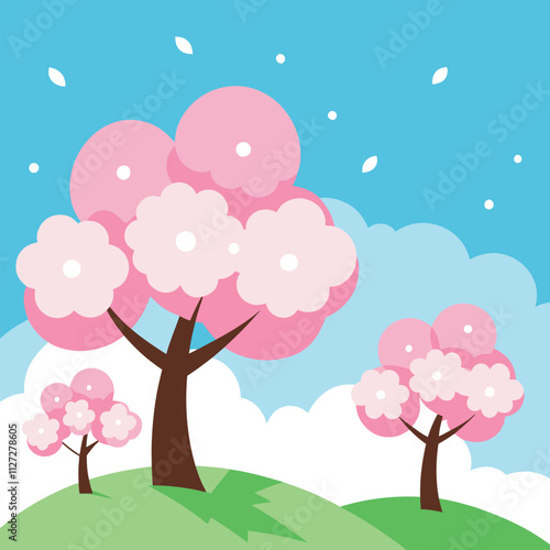 Beautiful sakura flowers isolated on white