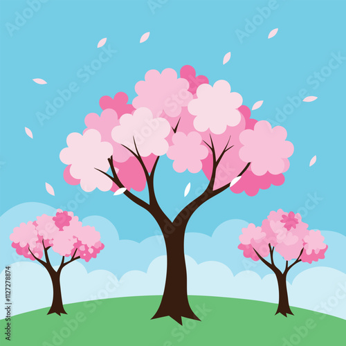 Beautiful sakura flowers isolated on white