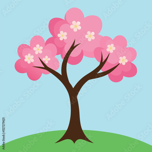 Beautiful sakura flowers isolated on white