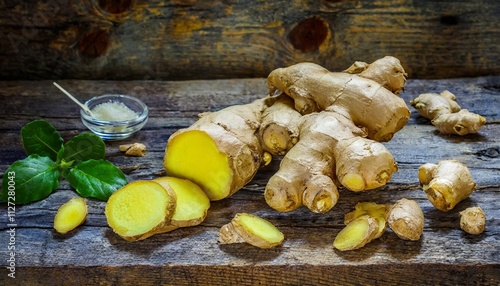 Ginger Root A Versatile Spice and Medicinal Herb for Culinary Delights and Health Benefits, Rich in Antioxidants and AntiInflammatory Properties for Wellness and Flavor Enhancement photo