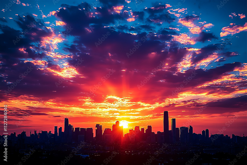 A dramatic image of the sun setting behind a A dramatic image of the sun setting behind a
