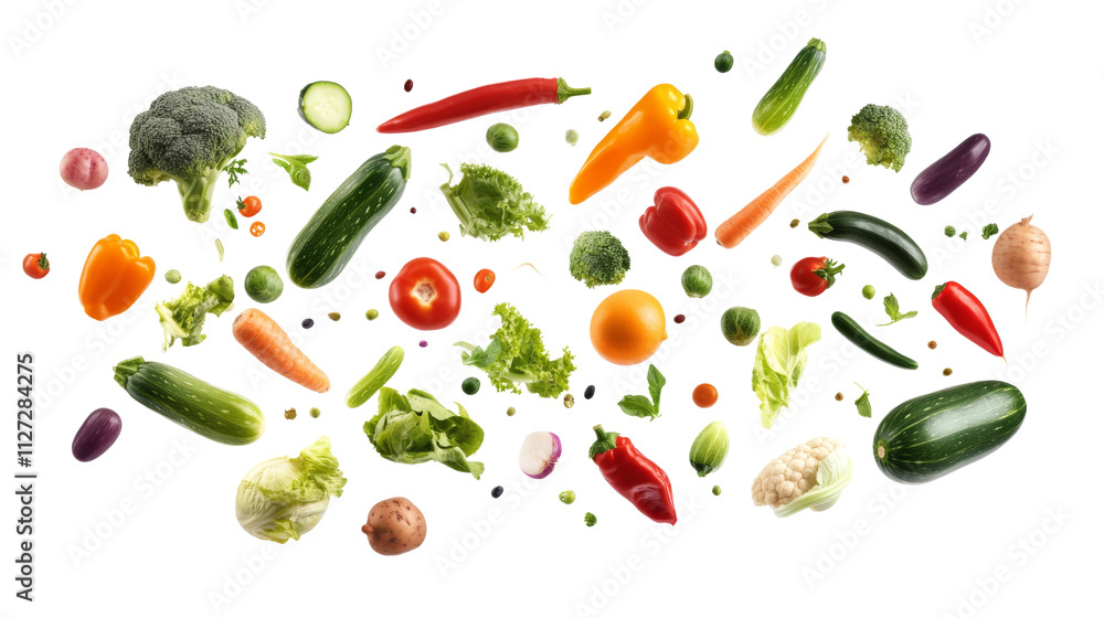 Fresh vegetables loating in the air Fresh vegetables loating in the air