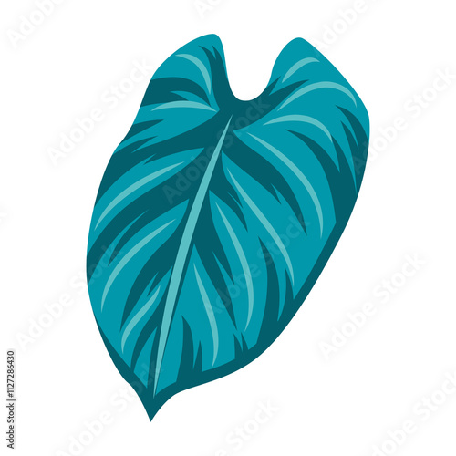 Stylized monstera leaf. Decorative image of tropical foliage and plant.