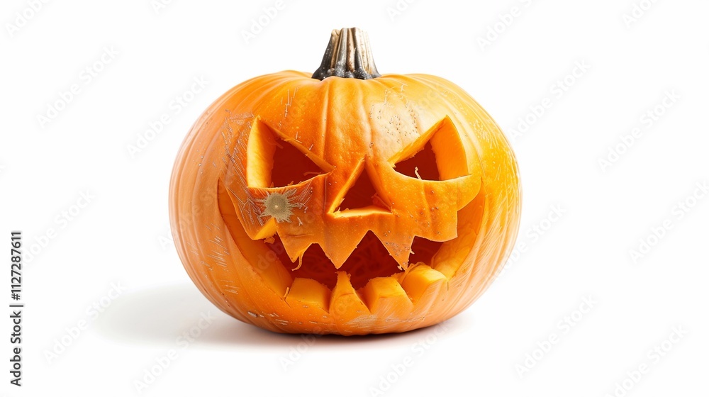 Obraz premium face carved into pumpkin
