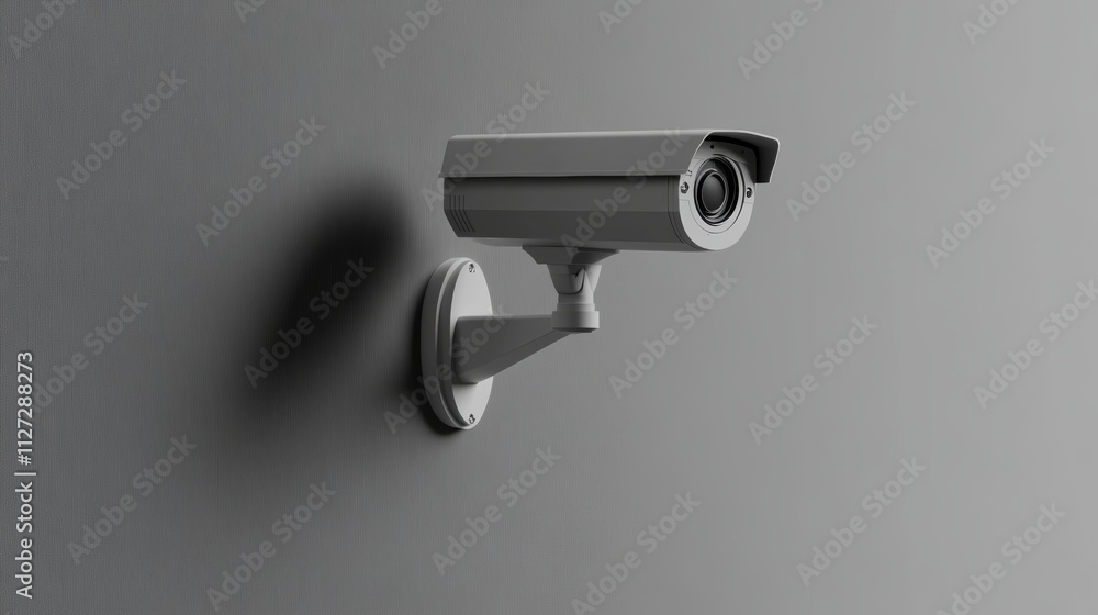 A combination of a security camera and digital security icons A combination of a security camera and digital security icons