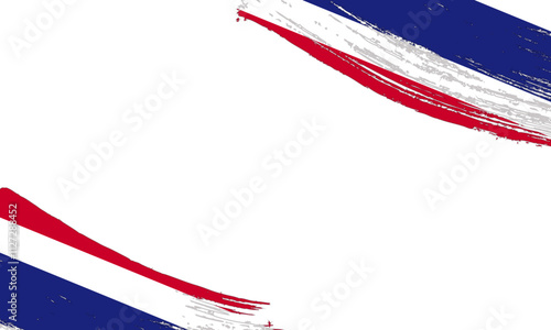 thailand Flag with Brush Stroke Effect, Grunge brush stroke. Watercolor painting flag