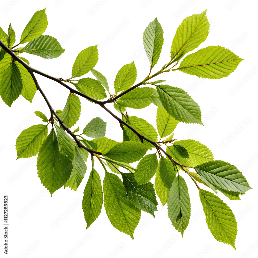 Green Leaves on a Branch isolated isolated on transparent background cutout, Png, Cutout Green Leaves on a Branch isolated isolated on transparent background cutout, Png, Cutout