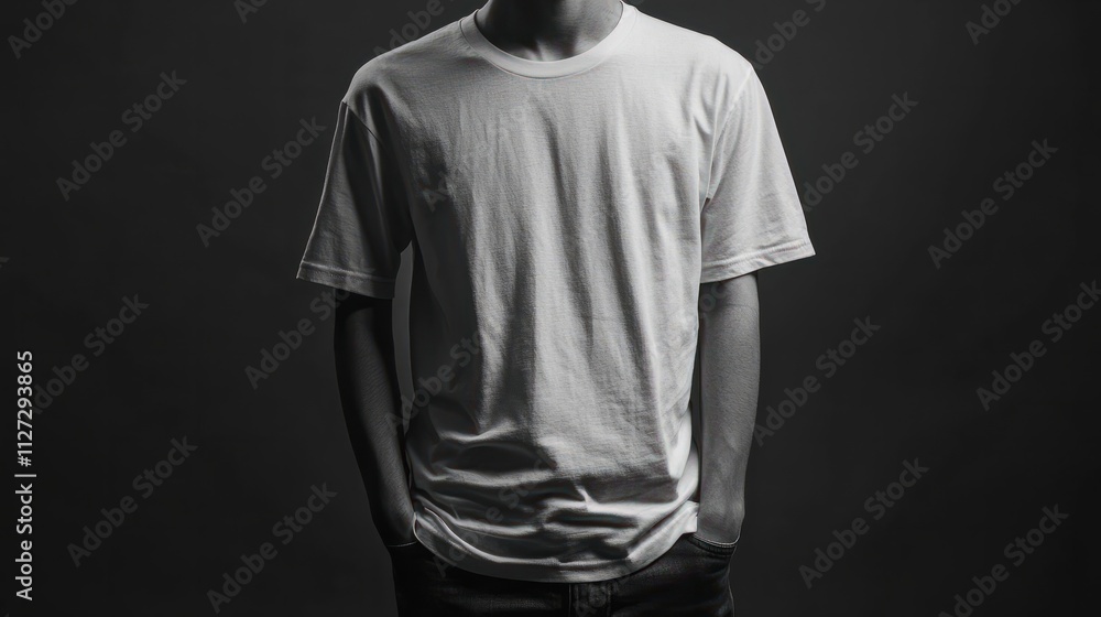 Black and white t-shirt mockup on an isolated background Black and white t-shirt mockup on an isolated background