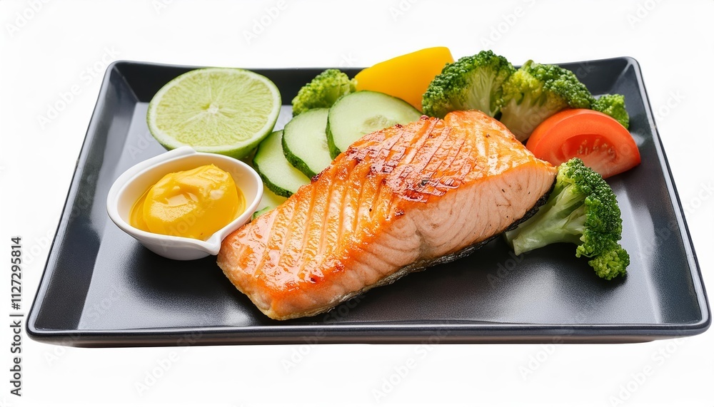 Delicious Grilled Salmon Steak with Fresh Vegetables on Transparent Background Perfect for Healthy Eating, Culinary Inspiration, and Food Photography Delicious Grilled Salmon Steak with Fresh Vegetables on Transparent Background Perfect for Healthy Eating, Culinary Inspiration, and Food Photography
