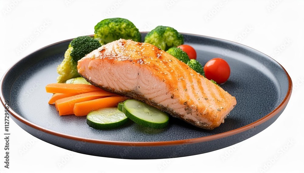 Delicious Grilled Salmon Steak with Fresh Vegetables on a Transparent Background A Healthy and Flavorful Seafood Dish Perfect for Any Meal or Occasion Delicious Grilled Salmon Steak with Fresh Vegetables on a Transparent Background A Healthy and Flavorful Seafood Dish Perfect for Any Meal or Occasion