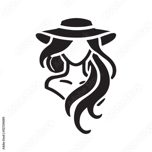 stylish hair silhouette of a woman or girl