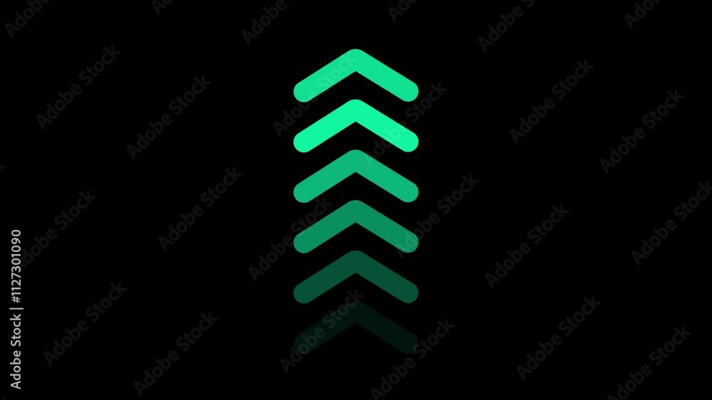 Arrow growth up animation, business growth to success background  arrow animation, Arrow is pointing up on a green background, Swipe up icon. Scroll arrows up drag button up