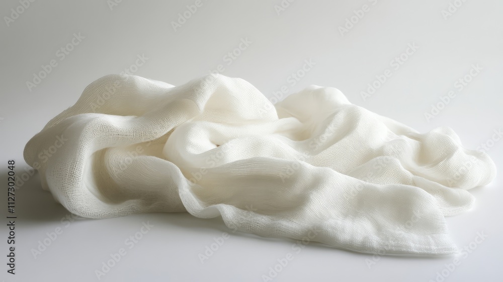Handcrafted soft white wool fabric draped elegantly, highlighting its texture and natural fibers, suitable for fashion, textiles, home decor, and artisanal products. Handcrafted soft white wool fabric draped elegantly, highlighting its texture and natural fibers, suitable for fashion, textiles, home decor, and artisanal products.