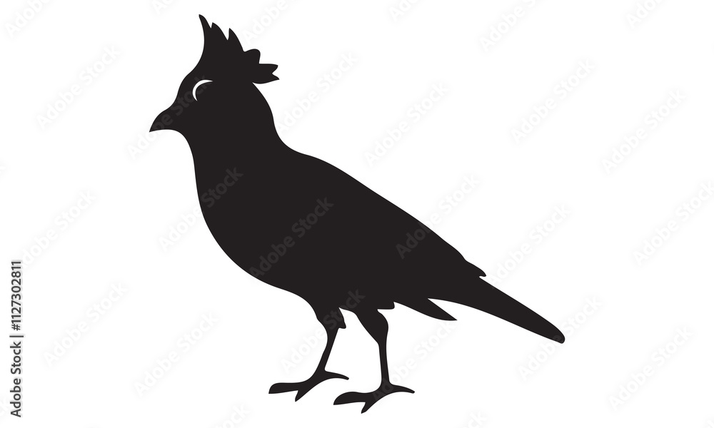 Fototapeta premium Black crow silhouette illustration on white background