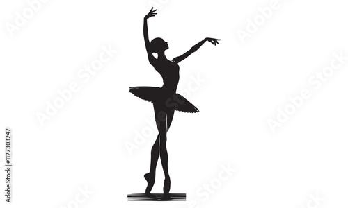 Silhouette of a ballerina dancing in a graceful pose