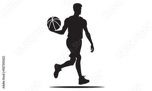 Silhouette of a woman athlete playing sports with various poses