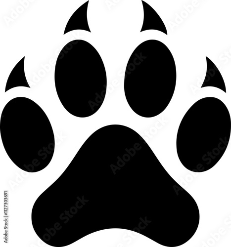 Big Cat Paw Print Silhouette Vector Illustration Design