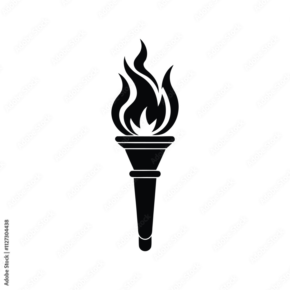 Stylish Flaming Torch Vector Illustration for Symbolic Power, Illumination, and Decorative Design Stylish Flaming Torch Vector Illustration for Symbolic Power, Illumination, and Decorative Design