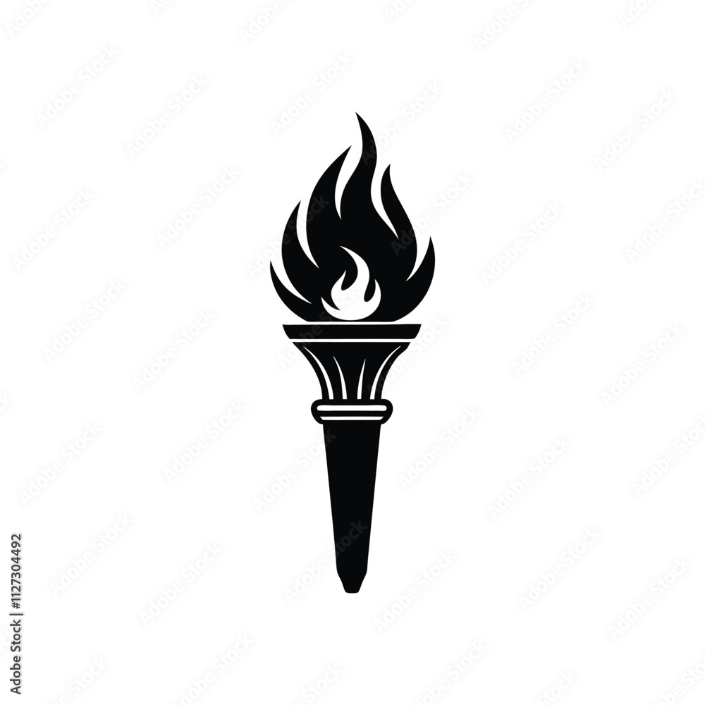 Stylish Flaming Torch Vector Illustration for Symbolic Power, Illumination, and Decorative Design Stylish Flaming Torch Vector Illustration for Symbolic Power, Illumination, and Decorative Design