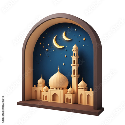 realistic 3d design mosque isolated with transparent background vector illustration photo