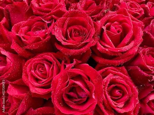 fresh dark red roses close up texture background