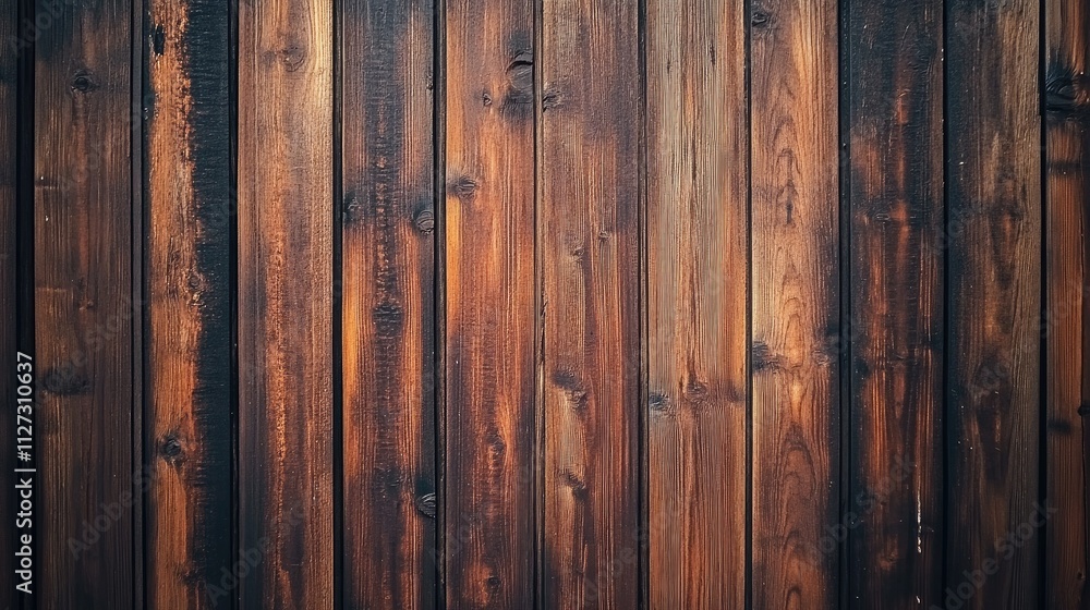 Fototapeta premium Rustic brown wooden plank wall texture ideal for backgrounds in design and architecture projects
