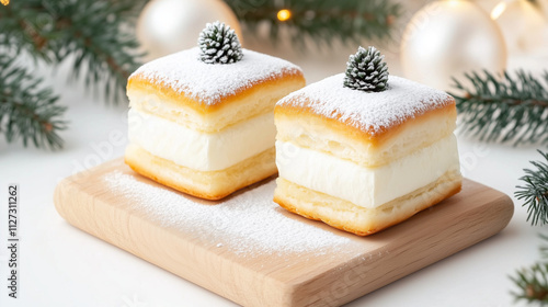 Delightful pastilla pastries showcased with festive decor for a cozy winter gathering photo