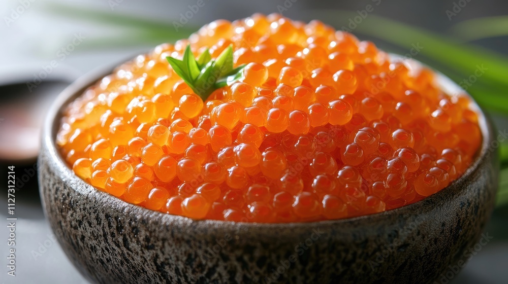 Delicious cod fish roe in a rustic bowl garnished with fresh herbs on a textured surface showcasing culinary elegance and gourmet appeal Delicious cod fish roe in a rustic bowl garnished with fresh herbs on a textured surface showcasing culinary elegance and gourmet appeal