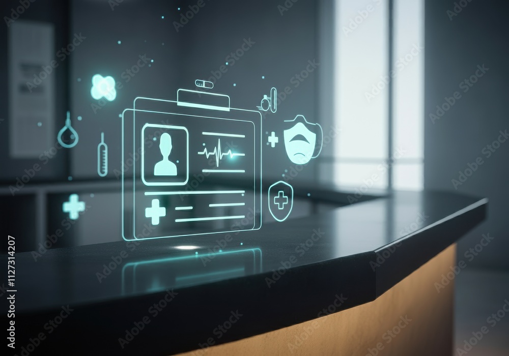 Naklejka premium Healthcare medical icons for the modern Health concept in hospital background