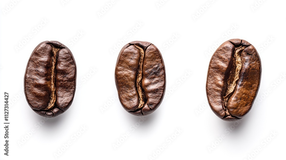 Fototapeta premium Coffee Beans Isolated on White Background for Culinary and Beverage Concepts with Clipping Path for Professional Use