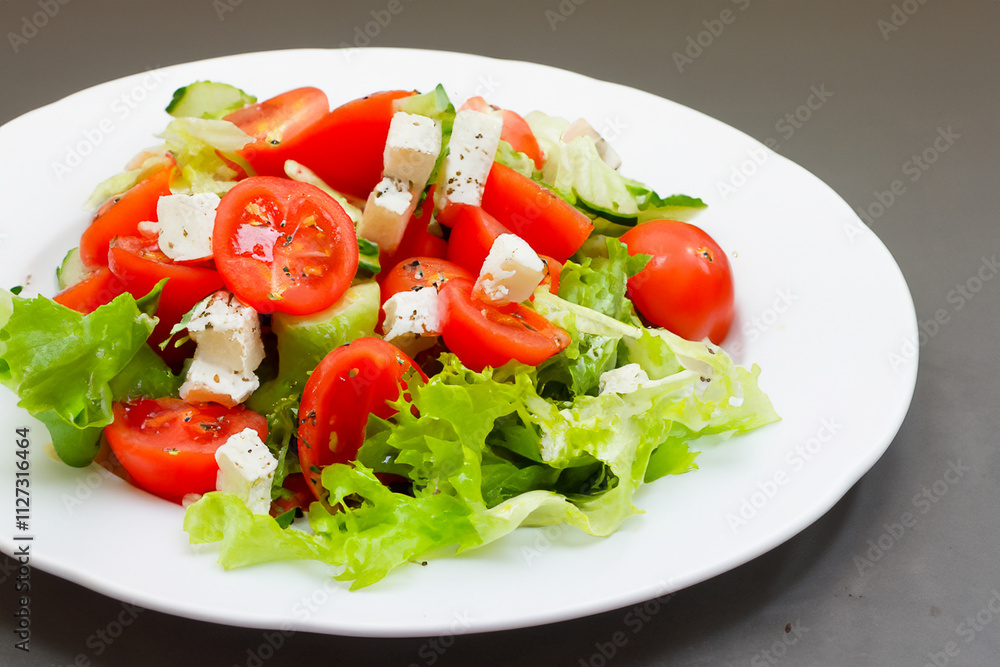 With salad of tomatoes, lettuce and cheese. A plate of white salad with vegetables. A plate of salad with sliced tomatoes and a white plate. A plate of salad with white sliced tomatoes and lifestyle. With salad of tomatoes, lettuce and cheese. A plate of white salad with vegetables. A plate of salad with sliced tomatoes and a white plate. A plate of salad with white sliced tomatoes and lifestyle.