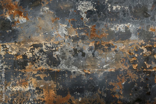  Old and rust grey and orange metal sheet. Detailed photo textured background