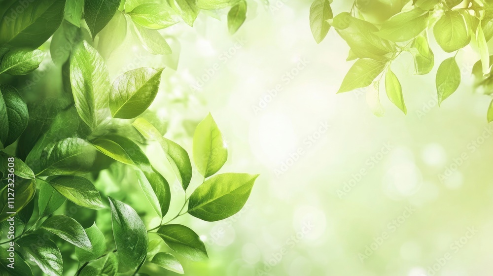 Vibrant green leaves creating a serene and refreshing natural background for various design and advertising projects. Vibrant green leaves creating a serene and refreshing natural background for various design and advertising projects.