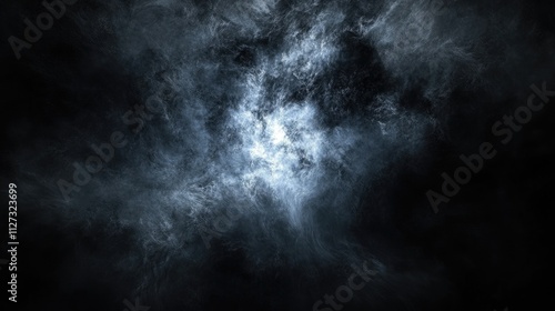 Dark moody abstract background featuring swirling mist and shadowy textures for use in design and visual art projects.