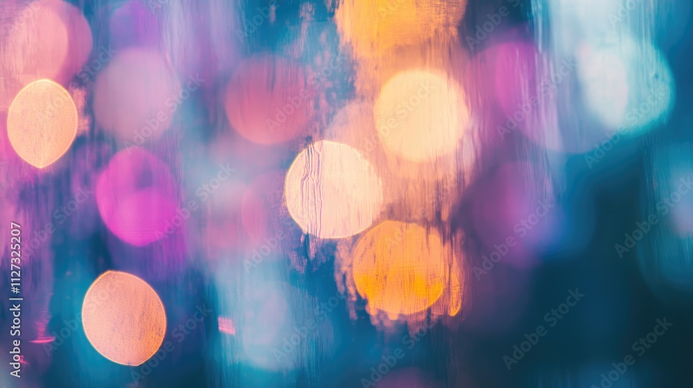 Obraz premium Bokeh Lights Background with Colorful Blur from Bangkok Traffic at Night