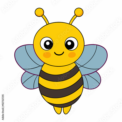 Cute Bee Clipart: Adorable Cartoon Bee Illustration photo